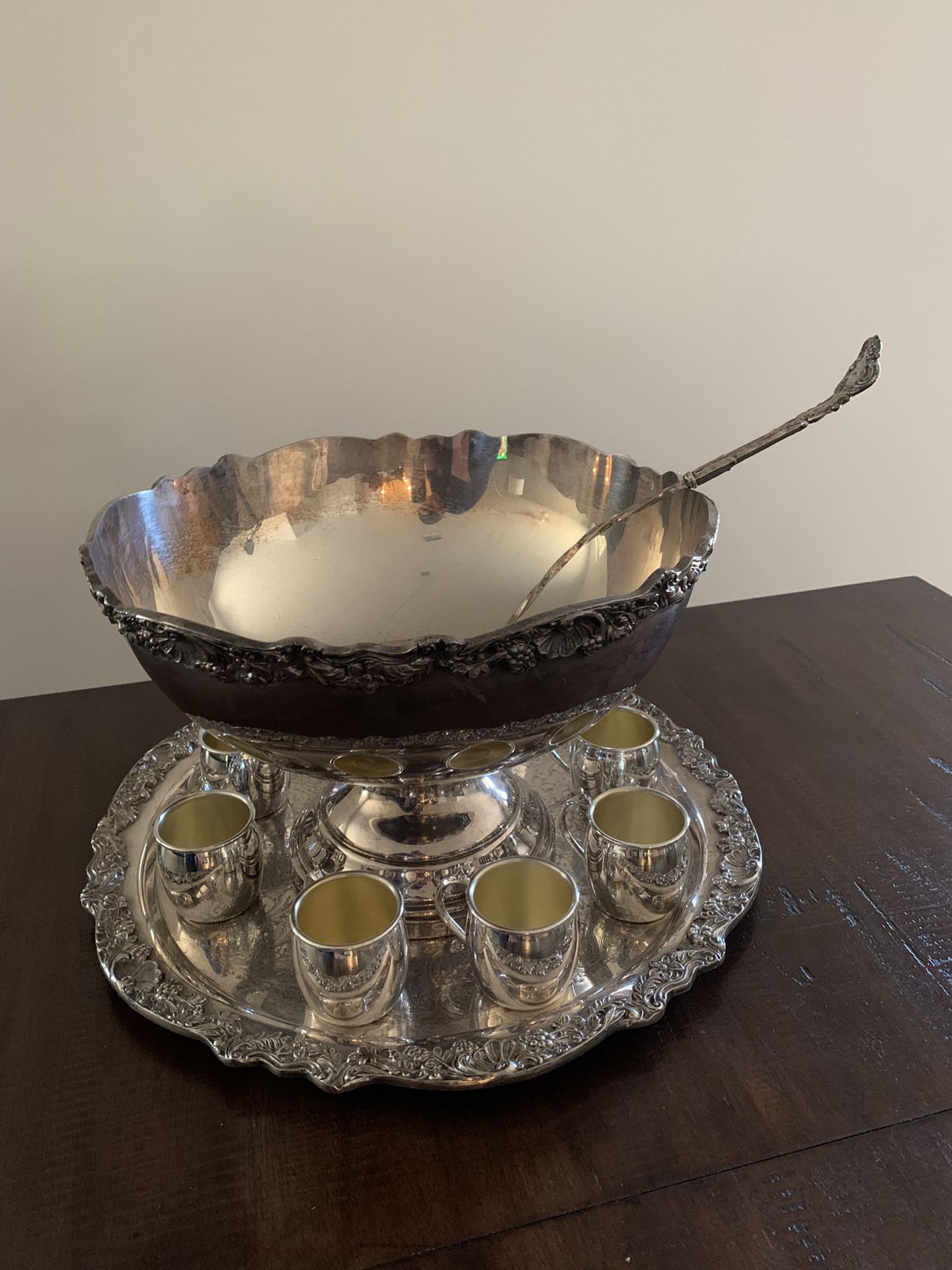 Vintage Towle Silver Plated Punch Bowl Set