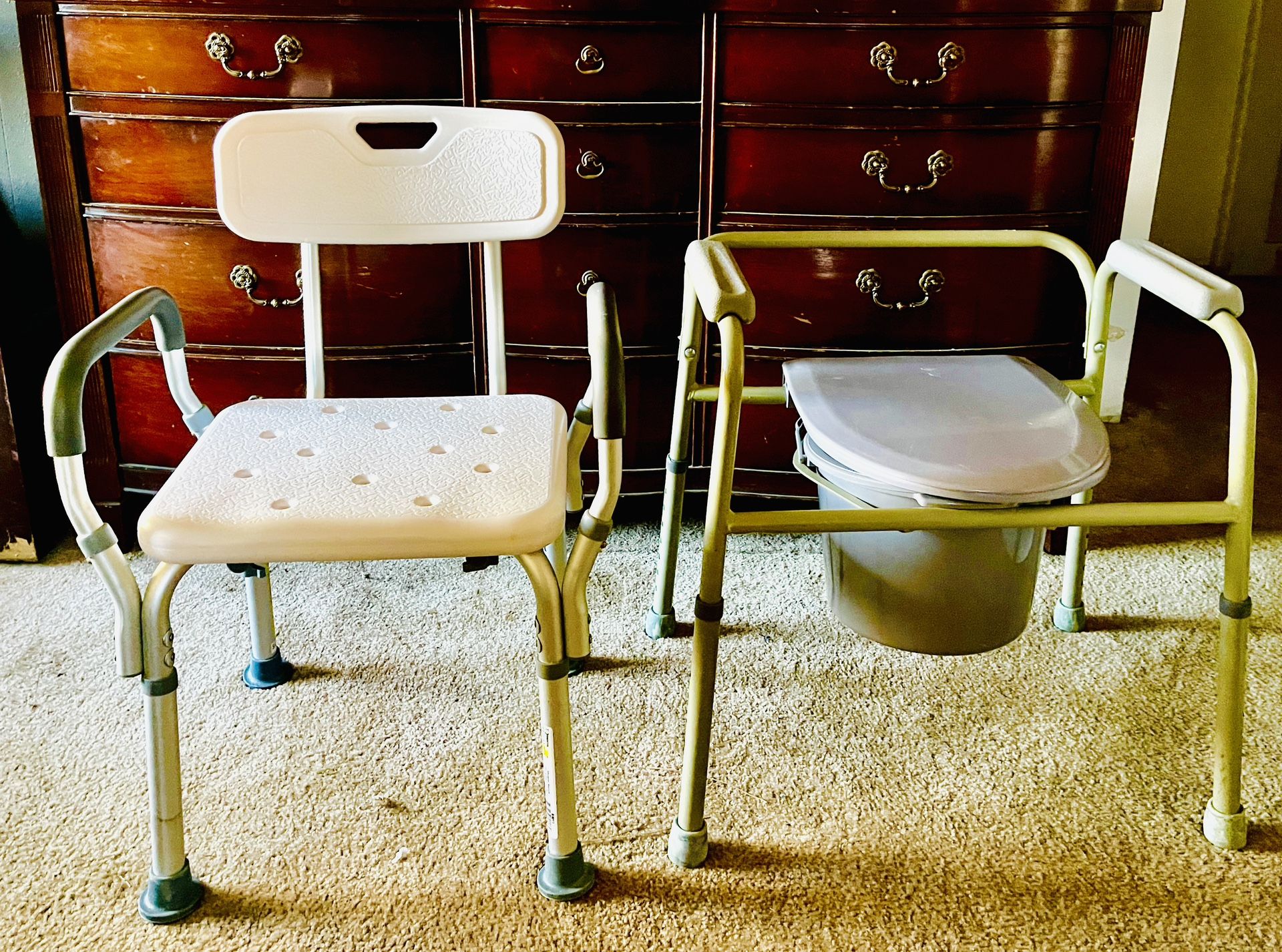 Portable Shower Bench/chair and Toilet/Commode $50