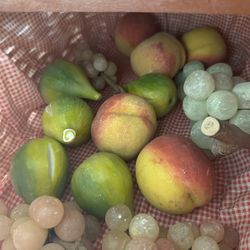Vintage GLASS FRUIT decor (heavy)