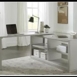 Universal Broadmoore Pelham Swivel Desk in light gray $999 retail