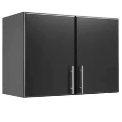 Prepac Elite Black 32 in. Stackable Wall Storage Cabinet, Bathroom Cabinet, Pantry Cabinet with Stor 