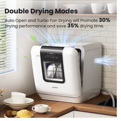 COMFEE' Countertop Dishwasher, Portable Dishwasher with 6L Built-in Water Tank, Mini Dishwasher with More Space Inside, 7 Programs, UV Hygiene& Auto D