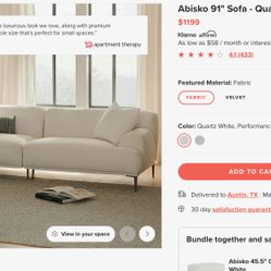 White couch and ottoman 