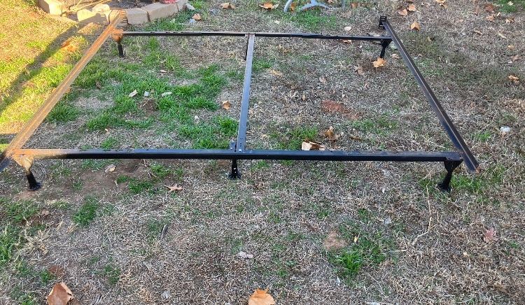 Metal Bed Frame Adjustable To Fit Full To Queen