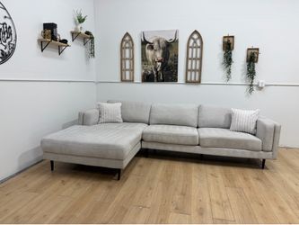 Living Spaces Gray Sectional Couch - Free Delivery