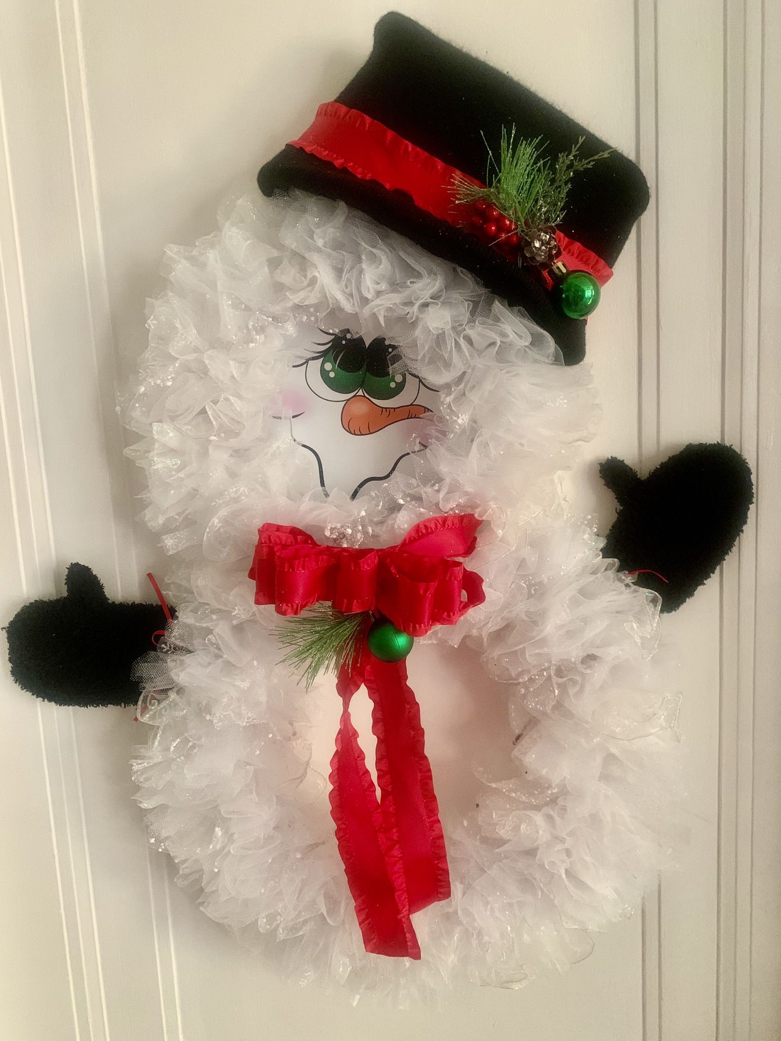 Snowman Wreath New Handmade