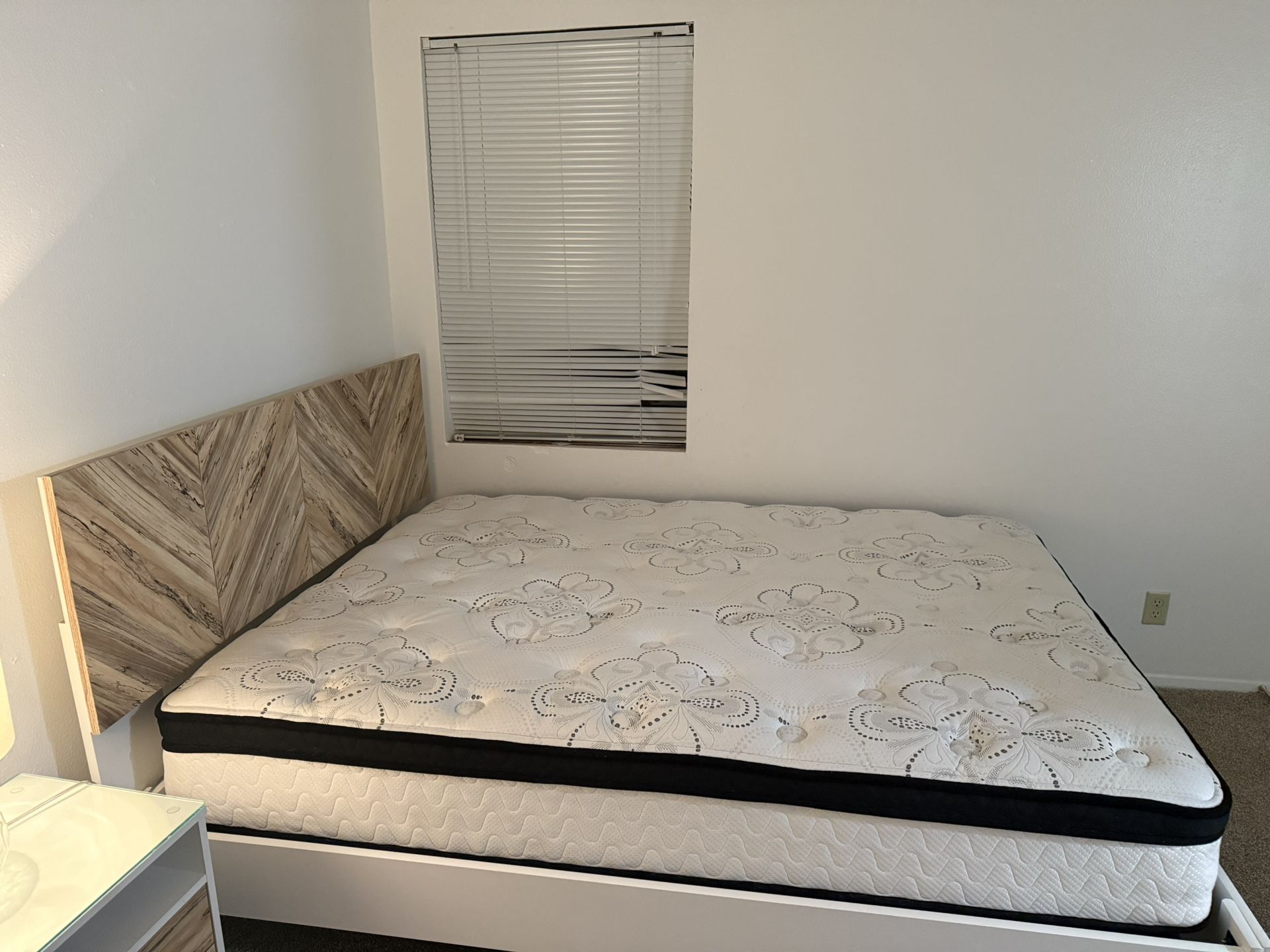 Bed Mattress, Bed Frame And Night Stand