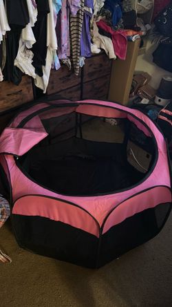 Fold up pink pet playpen