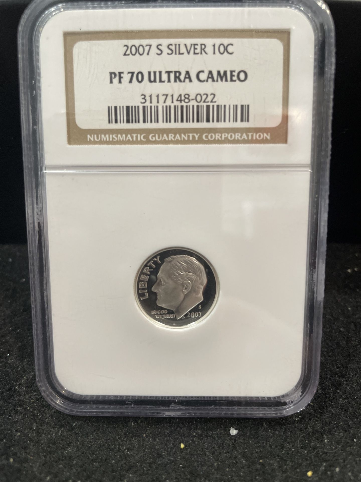 2007 S Gem Proof Perfect Graded SILVER Roosevelt Dime Graded At PR70 Ultra Cameo 3-14