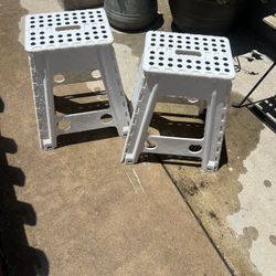 Stools Folding White Set Of 2 Portable Camping Events 