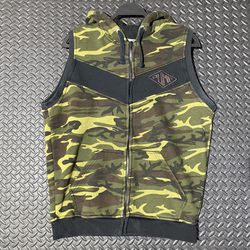 Pump Chasers Vest Hoodie Army Camo Men’s Large Fitness PumpChasers