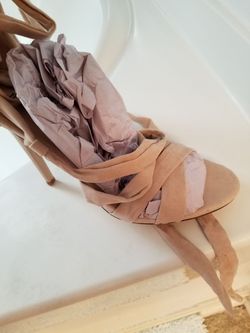 Brand New Tie up leg heels nude Size 11