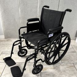Equate Foldable Wheelchair with 18" Seat and Swing-Away Footrests, Removable Arms 350 lb Capacity