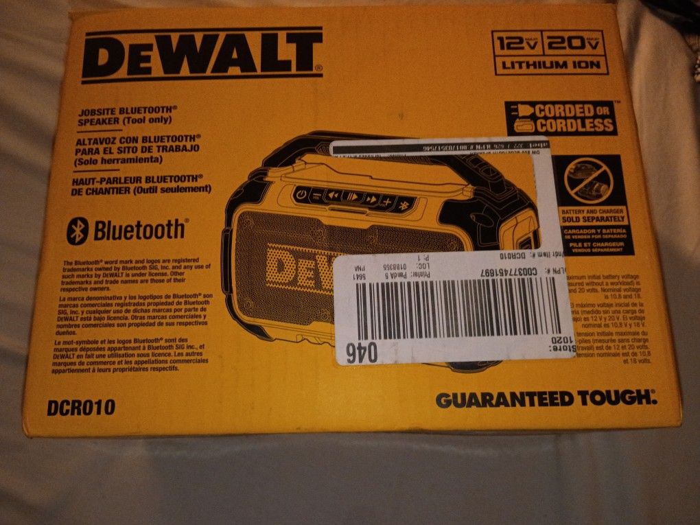 DeWalt Bluetooth speaker 