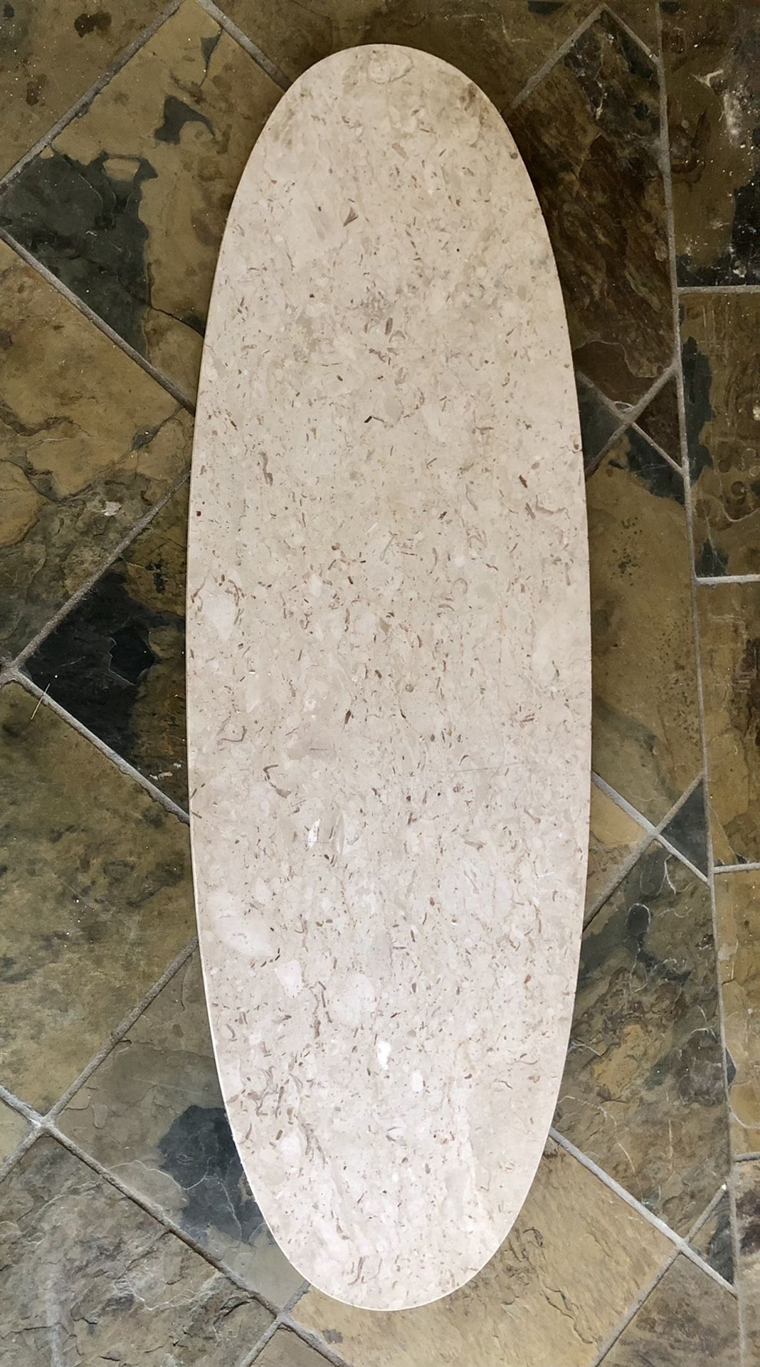 **FREE** Mid-Century Travertine Surfboard Coffee Table (Top only)