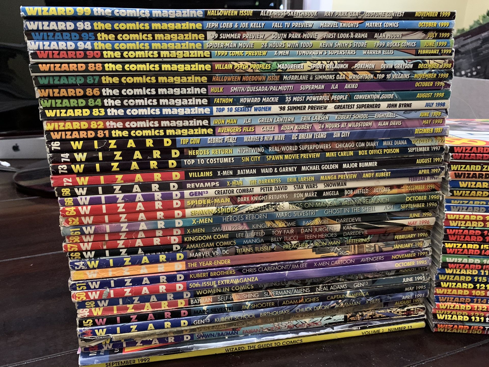 Wizard magazine’s collection 110 issues.