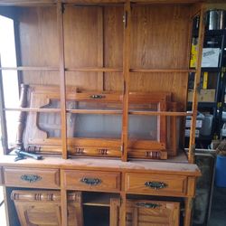 Antique Oak China Cabinet