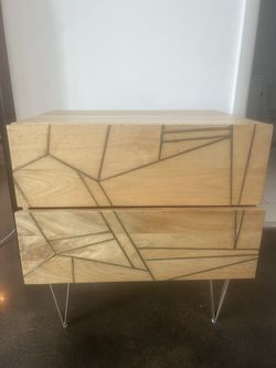 West Elm Roar + Rabbit Brass Geo Inlay Nightstand