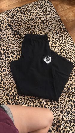 Black wide leg sweat pants