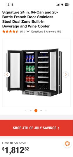 TITAN French door wine cooler