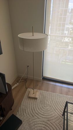 Modern Floor Lamp with Drum Shade