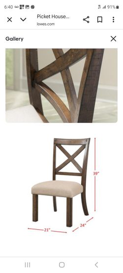 Picket House Furnishings Set of Francis Rustic Polyester Upholstered Dining side chair 