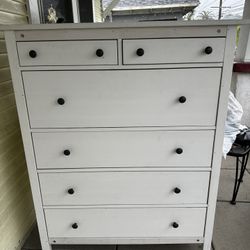 HEMNES 6-drawer dresser, white stain
