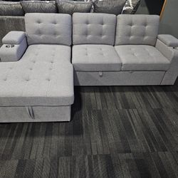 Sofa Chaise Storage Pullout Sectional