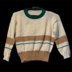 Dolls Kill (A) Copying Notes Knit Sweater M Ivory Tan Cream Prep School OS NWOT