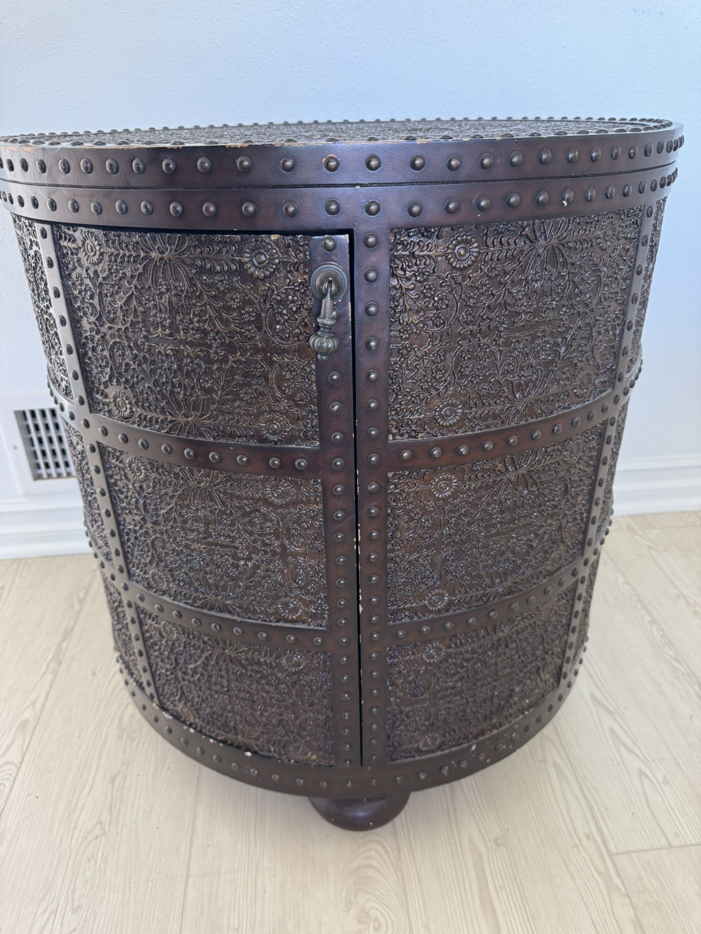 Liquor/ Wine Barrel Cabinet- Antique Finish 
