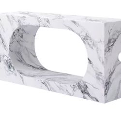 Fritzy 59 in. Engineered Stone Finish Marble Console Table with No Additional Features