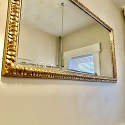 Carved Wood, Gilded, Victorian Wall Mirror