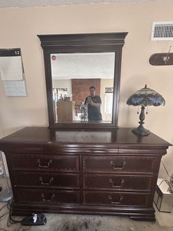 Bedroom dresser and end tables set with mirror