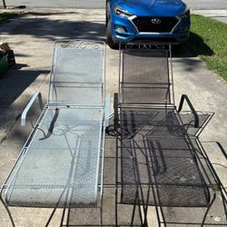 Antique Steel Lounge Chairs