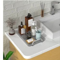 2 Packs Serving Tray with Handles, Decorative Acrylic Tray for Coffee Table Ottoman Countertop Valet Plastic Rectangular Serving Trays for Party, Bar,