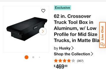 62 in. Crossover Truck Tool Box in Aluminum, w/ Low Profile for Mid Size Trucks
