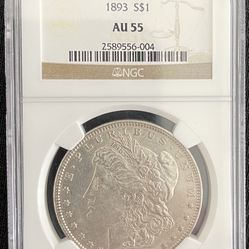 1893-P Morgan Silver Dollar NGC AU-55