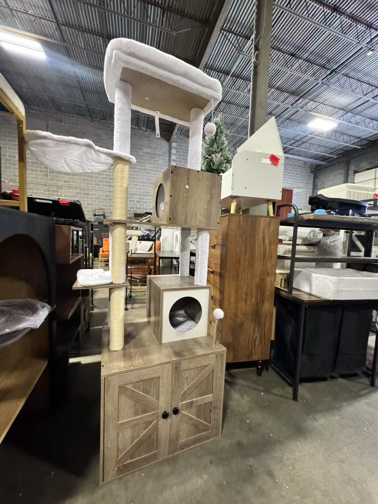 Cat Tree with Litter Box Enclosure