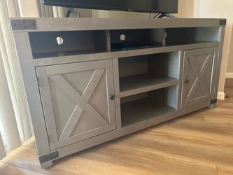 TV Living Room Console - Gray 65' LIKE NEW