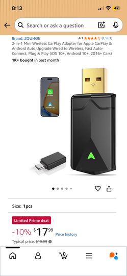 📱➡️ 🚗 Wireless CarPlay & Android Auto Adapter – Plug & Play (New)