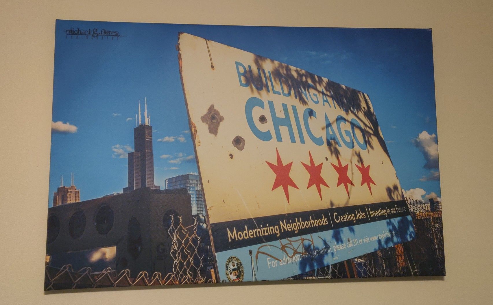 Chicago gunshots canvas print (24x36)