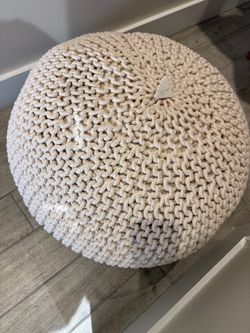 Restoration Hardware Knit Cotton Pouf