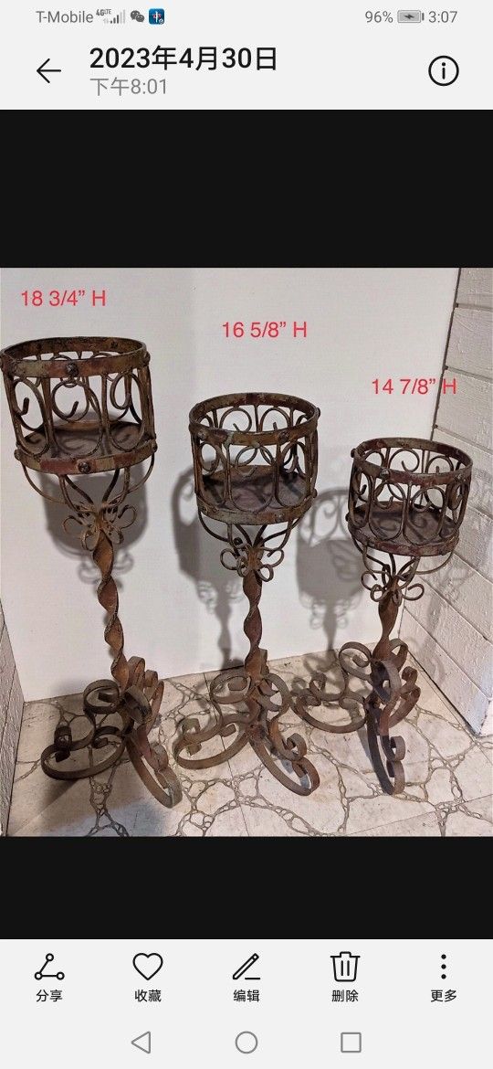 3 candle holders