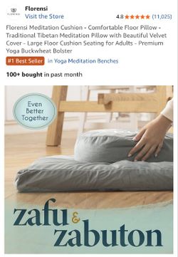 Florensi Zafu and Zabuton Meditation Cushion Floor Pillow