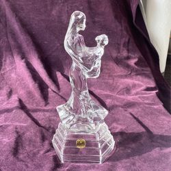 Vintage Mother And Child Crystal Figurine