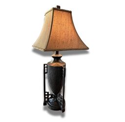 Hammered Metal Table Lamp with Shade
