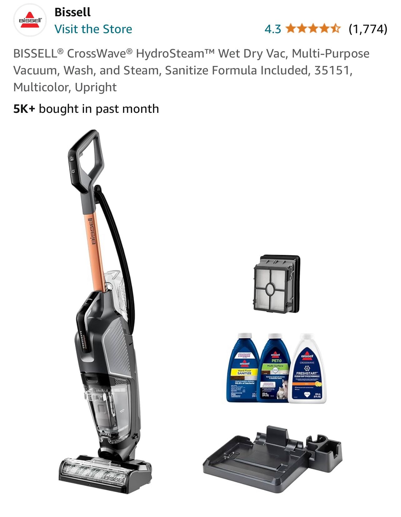 Brand New Still In Box BISSELL® CrossWave® HydroSteam™