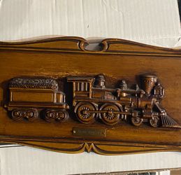 Vtg train wall plaque. Reads “iron horse”