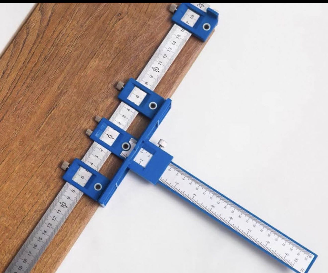 Aluminum Alloy Cabinet Hardware Jig Handle Template Tool with Laser Engraved Scale