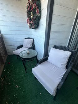 Patio/Balcony Set – Glass Table + 2 Chairs